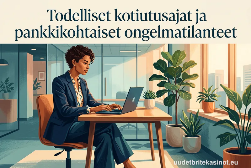 Todelliset kotiutusajat ja pankkikohtaiset ongelmatilanteet